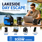 RINADURS 2200W Portable Inverter Generator, Fuel Efficient Gas Powered Generator with CO Sensor, Parallel Ready, Lightweight Power for Camping, Tailgating, Outdoor Use and Emergency Backup